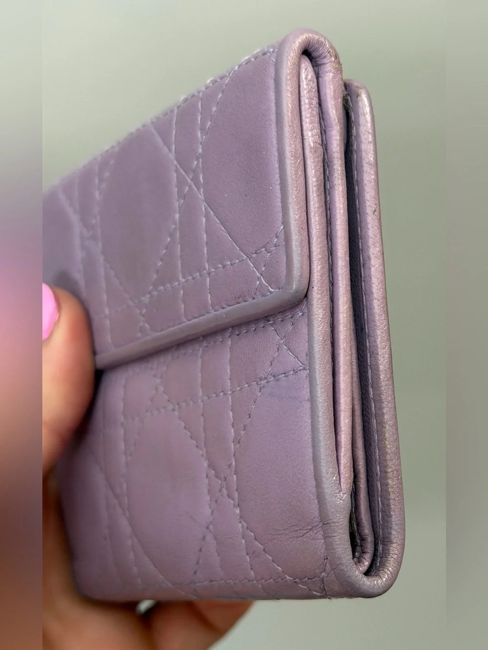 Christian Dior lilac compact wallet